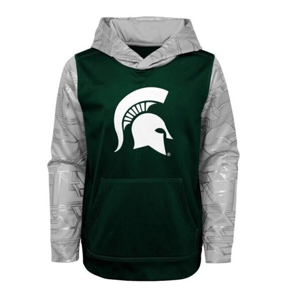 NCAA Boys Sz M (7) Michigan State Spartans Performance Fleece Long Sleeve Hoodie - Picture 1 of 6